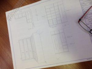 Bespoke fitted wardrobe being installed by the Harmony fitting team in Hampshire